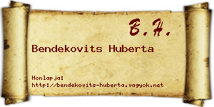 Bendekovits Huberta névjegykártya